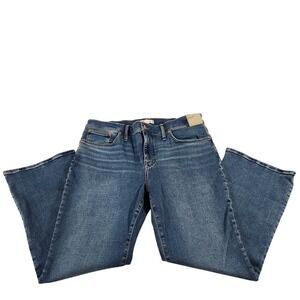 Madewell Mid-Rise Kick Out Jeans Blue Denim W32 Ankle Length Magic Pockets NEW